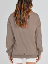 Load image into Gallery viewer, Mock Neck Drop Shoulder Long Sleeve Sweatshirt