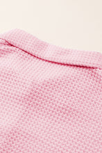 Load image into Gallery viewer, Waffle-Knit Collared Neck Long Sleeve Shirt