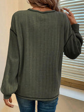 Load image into Gallery viewer, Mandy Contrast Stitching Round Neck Long Sleeve T-Shirt