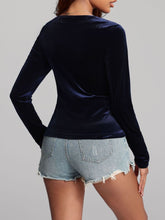 Load image into Gallery viewer, Ruched Surplice Long Sleeve Top