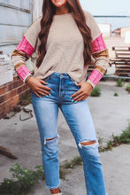 Load image into Gallery viewer, Color Block Round Neck Long Sleeve Sweater