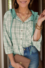 Load image into Gallery viewer, Drawstring Button Up Hooded Jacket