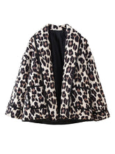 Load image into Gallery viewer, Leopard Open Front Long Sleeve Outerwear