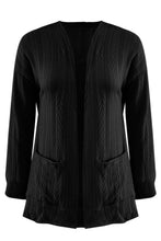 Load image into Gallery viewer, Full Size Textured Open Front Long Sleeve Cardigan