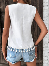 Load image into Gallery viewer, Tassel Printed V-Neck Tank