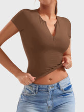 Load image into Gallery viewer, Lovelet Half Zip Short Sleeve T-Shirt