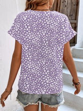 Load image into Gallery viewer, Printed V-Neck Short Sleeve Blouse