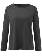 Load image into Gallery viewer, Full Size Cutout Round Neck Long Sleeve T-Shirt