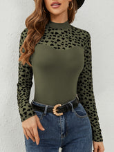 Load image into Gallery viewer, Heart Mock Neck Long Sleeve T-Shirt