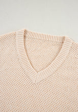 Load image into Gallery viewer, V-Neck Dropped Shoulder Long Sleeve Sweater