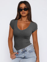 Load image into Gallery viewer, Scoop Neck Cap Sleeve T-Shirt