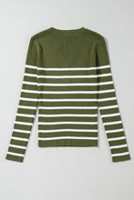 Load image into Gallery viewer, Striped Contrast Long Sleeve Knit Top