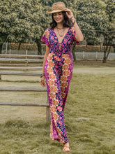 Load image into Gallery viewer, Tied V-Neck Short Sleeve Jumpsuit