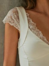 Load image into Gallery viewer, Lace Detail V-Neck Cap Sleeve Top