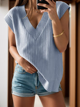 Load image into Gallery viewer, V-Neck Cap Sleeve Knit Vest
