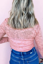 Load image into Gallery viewer, Lace Flower Round Neck Long Sleeve Top