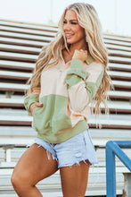 Load image into Gallery viewer, Color Block Quarter Snap Long Sleeve Sweatshirt