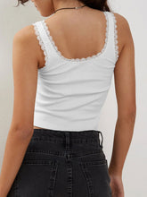 Load image into Gallery viewer, Lace Detail Square Neck Tank