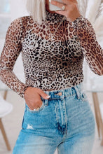 Load image into Gallery viewer, Turtleneck Leopard Long Sleeve Bodysuit