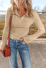 Load image into Gallery viewer, Collared Neck Long Sleeve Top