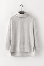 Load image into Gallery viewer, Side Slit High-Low Cowl Neck Long Sleeve Blouse