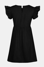 Load image into Gallery viewer, Full Size Ruffled Round Neck Cap Sleeve Denim Dress
