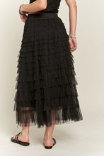 Load image into Gallery viewer, ADORA Elastic Waist Layered Mesh Midi Skirt