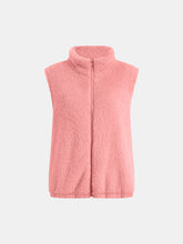 Load image into Gallery viewer, Full Size Fuzzy Zip Up Vest Coat with Pockets