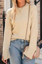 Load image into Gallery viewer, Textured Round Neck Long Sleeve Sweater