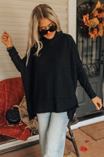 Load image into Gallery viewer, Side Slit High-Low Cowl Neck Long Sleeve Blouse