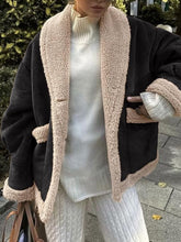 Load image into Gallery viewer, Fuzzy Collared Neck Long Sleeve Jacket