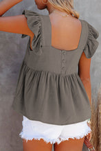 Load image into Gallery viewer, Full Size Ruffled Square Neck Cap Sleeve Blouse