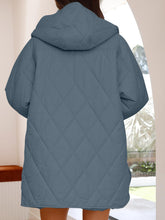 Load image into Gallery viewer, Slit Snap Down Long Sleeve Hooded Jacket