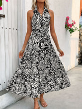 Load image into Gallery viewer, Backless Smocked Printed Sleeveless Midi Dress