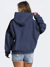 Load image into Gallery viewer, Contrast Dropped Shoulder Long Sleeve Hoodie