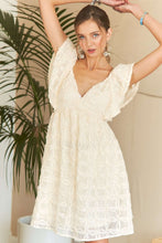 Load image into Gallery viewer, ADORA Tie Back V-Neck Ruffle Sleeve Dress