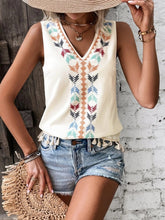 Load image into Gallery viewer, Tassel Printed V-Neck Tank