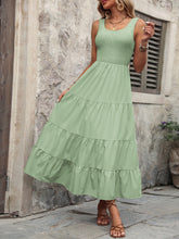 Load image into Gallery viewer, Smocked Scoop Neck Sleeveless Tank Dress