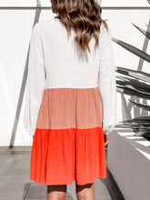 Load image into Gallery viewer, Contrast Round Neck Long Sleeve Dress