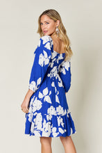 Load image into Gallery viewer, Double Take Full Size Floral Ruffle Hem Smocked Dress