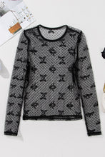 Load image into Gallery viewer, Bow Round Neck Sheer Top