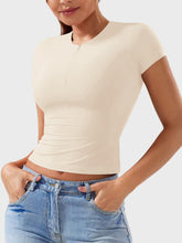 Load image into Gallery viewer, Lovelet Half Zip Short Sleeve T-Shirt