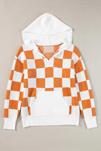 Load image into Gallery viewer, Checkered Long Sleeve Hooded Sweater