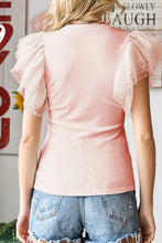 Load image into Gallery viewer, Ruffled Round Neck Cap Sleeve Blouse