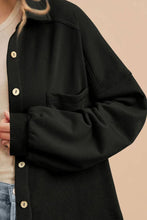 Load image into Gallery viewer, Waffle-Knit Collared Neck Long Sleeve Shacket