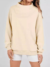 Load image into Gallery viewer, Mock Neck Drop Shoulder Long Sleeve Sweatshirt