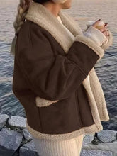 Load image into Gallery viewer, Fuzzy Collared Neck Long Sleeve Jacket