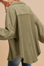 Load image into Gallery viewer, Waffle-Knit Collared Neck Long Sleeve Shacket