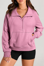 Load image into Gallery viewer, Half Zip Long Sleeve Sweatshirt