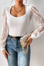 Load image into Gallery viewer, Eyelet Lace Long Sleeve Bodysuit